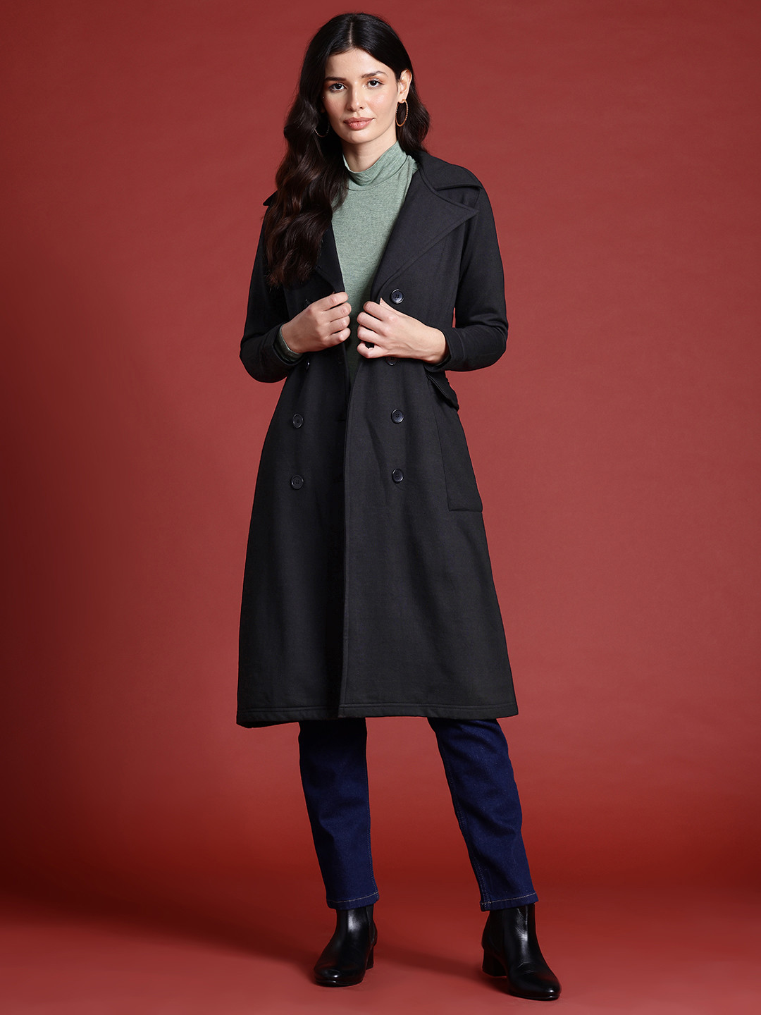

Alsace Lorraine Paris Fleece Princess Coat, Black