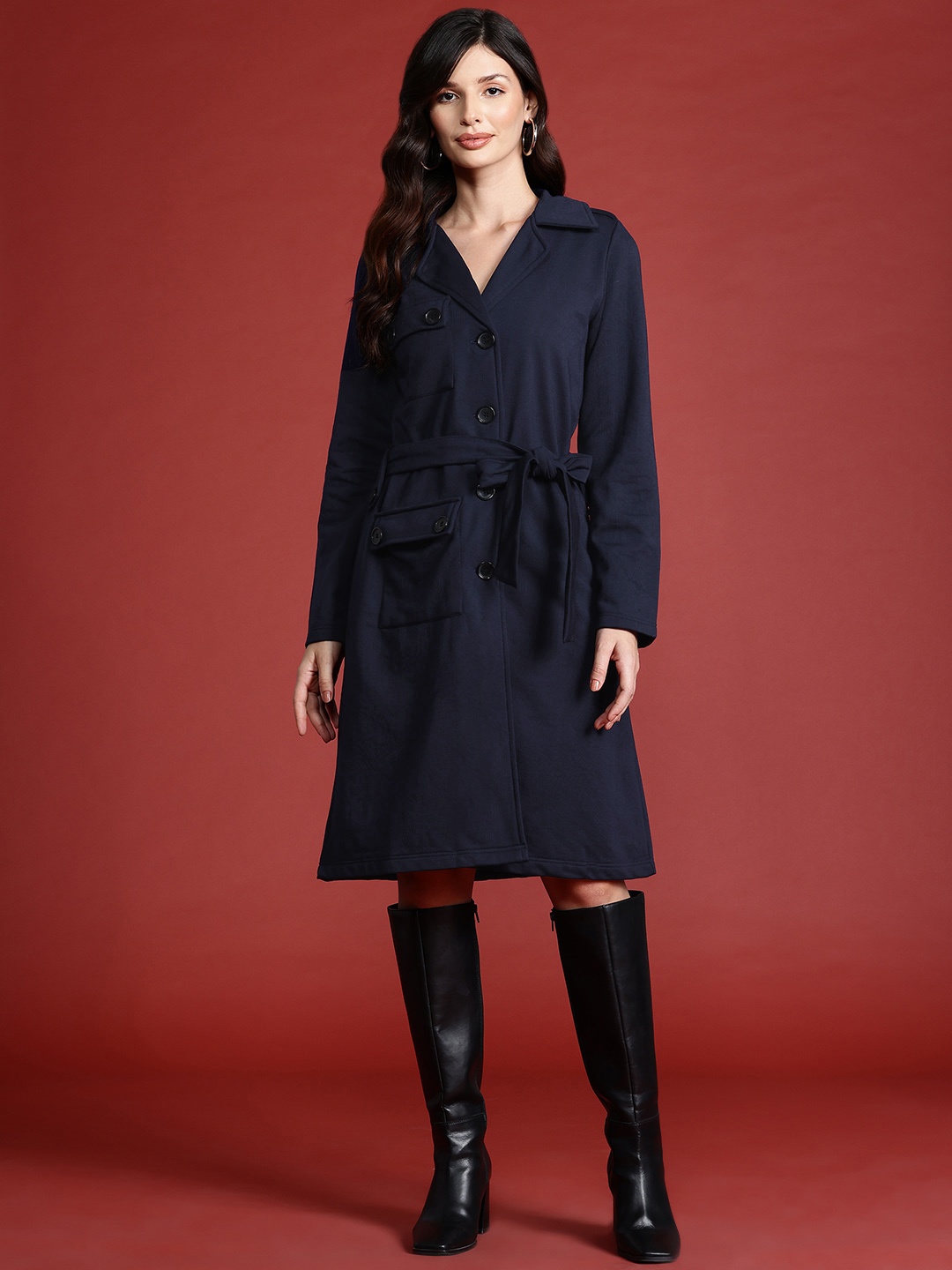 

Alsace Lorraine Paris Fleece Princess Coat, Navy blue