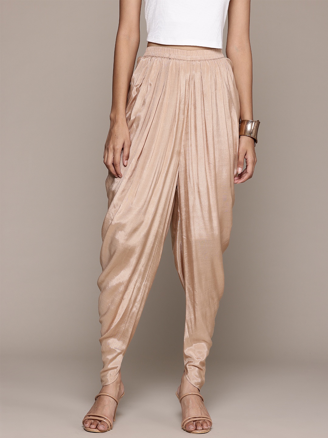 

aarke Ritu Kumar Solid Dhoti Pant, Gold