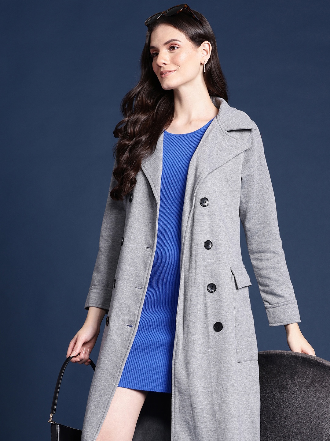 

Alsace Lorraine Paris Women Double Breasted Trench Coat, Grey