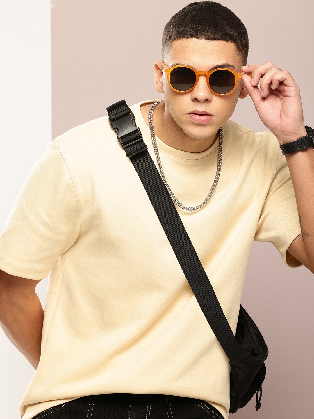

Kook N Keech Men Oversized Pure Cotton T-shirt, Na