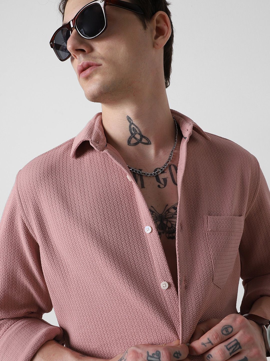 

VASTRADO Men Classic Slim Fit Opaque Casual Shirt, Pink