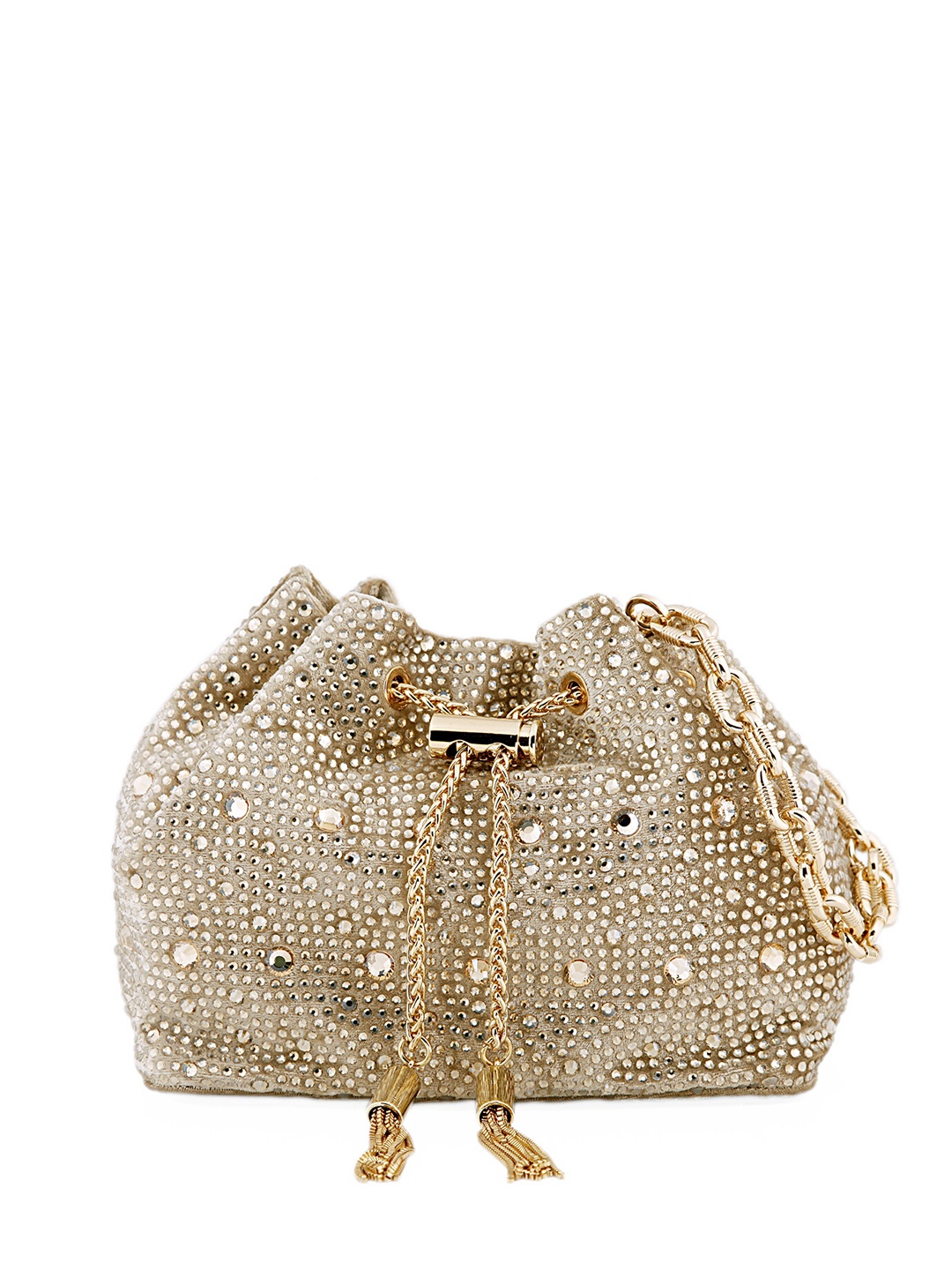 

HOUSE OF BIO BY RITTI KHANNA Embellished Bucket Sling Bag, Gold