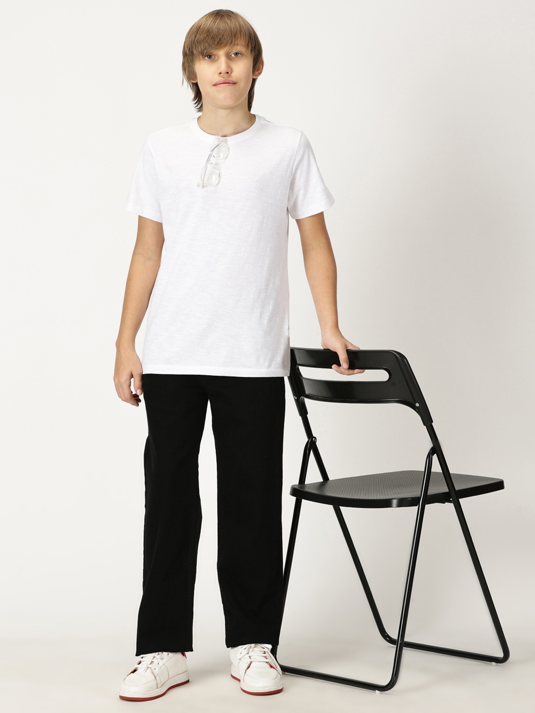 

French Connection Boys Smart Straight Fit Stretchable Jeans, Black