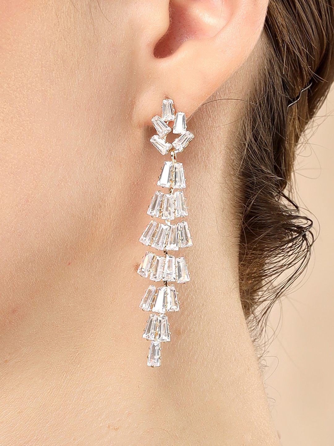 

Bohey by KARATCART Contemporary Drop Earrings, Gold