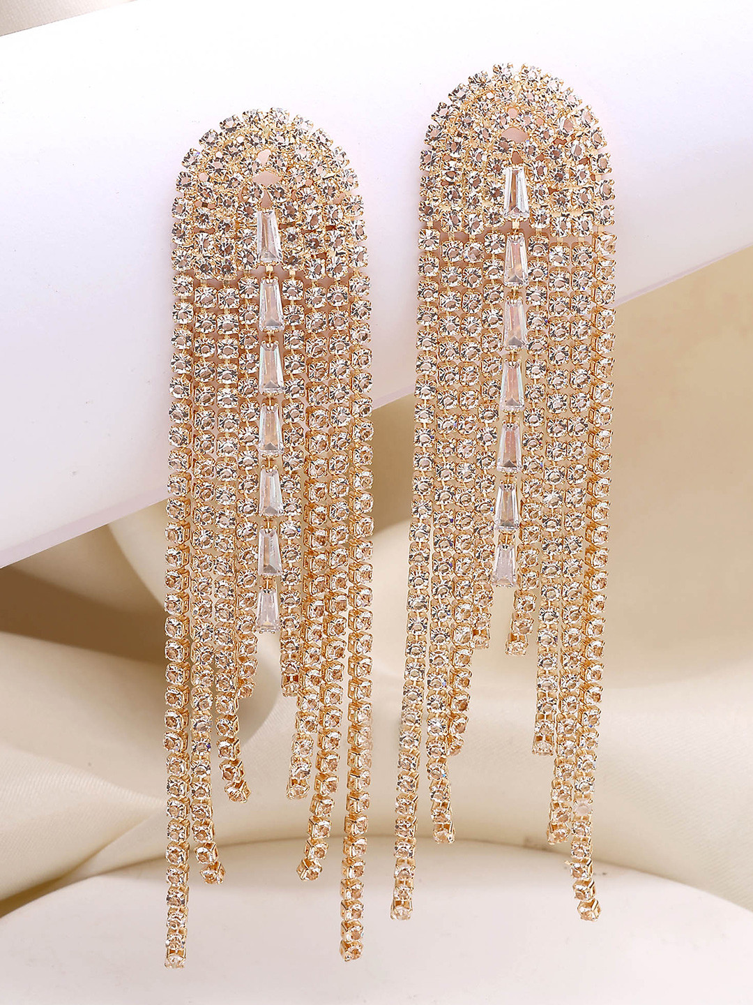 

Bohey by KARATCART Contemporary Drop Earrings, Gold