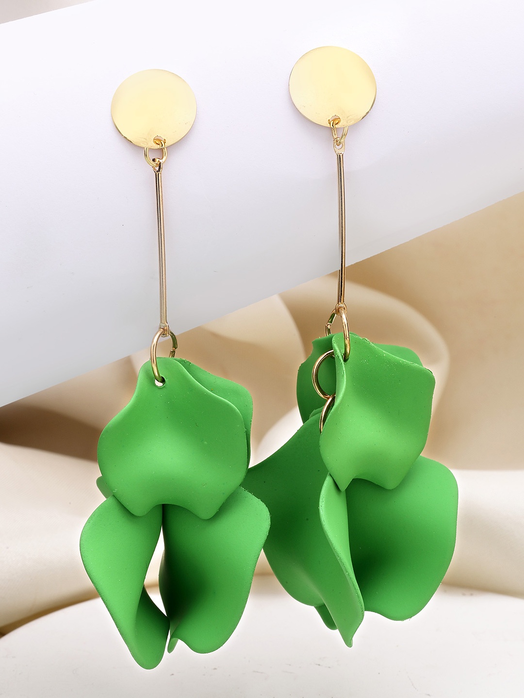 

Bohey by KARATCART Contemporary Drop Earrings, Green