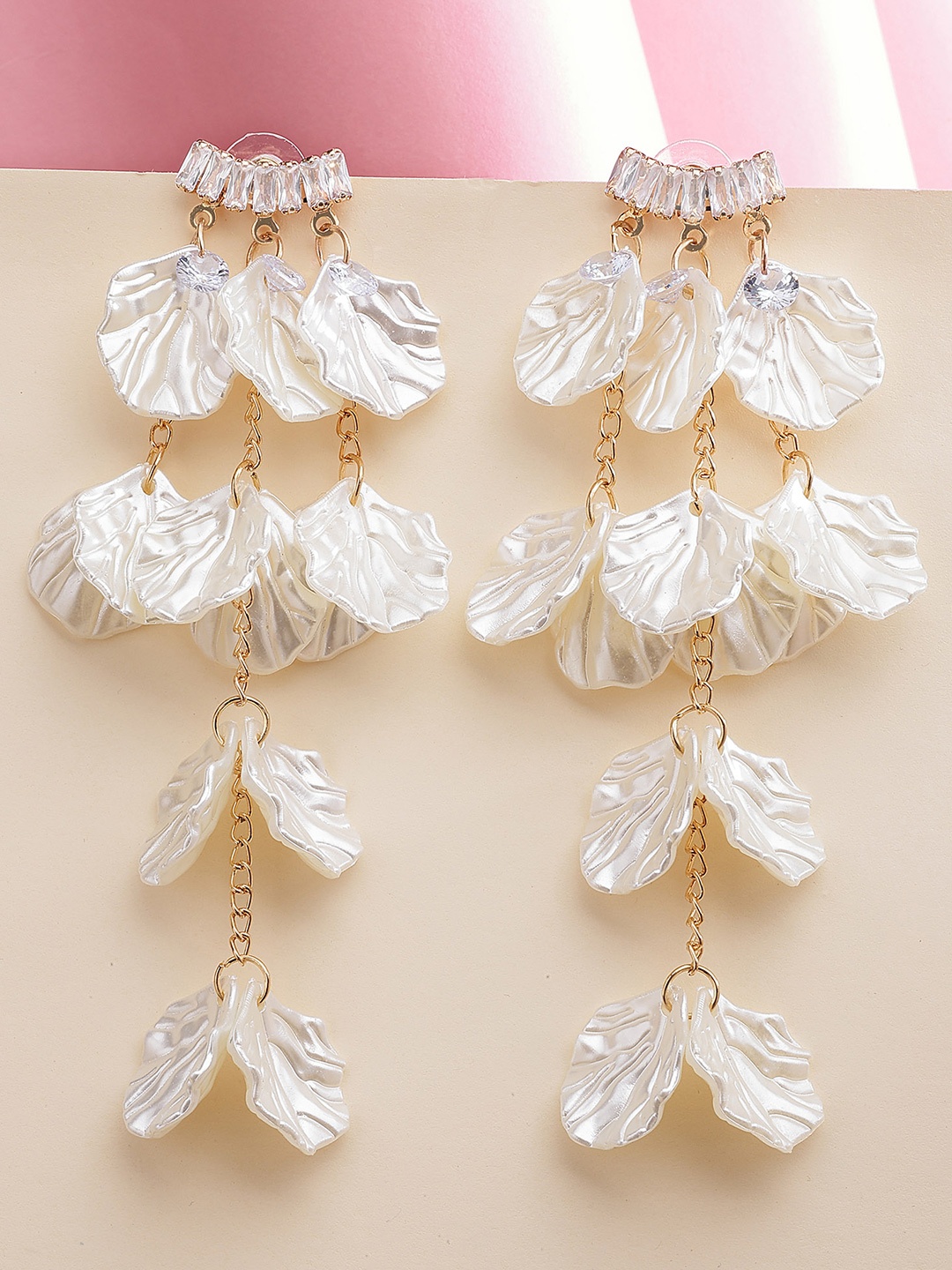 

Bohey by KARATCART Contemporary Drop Earrings, White