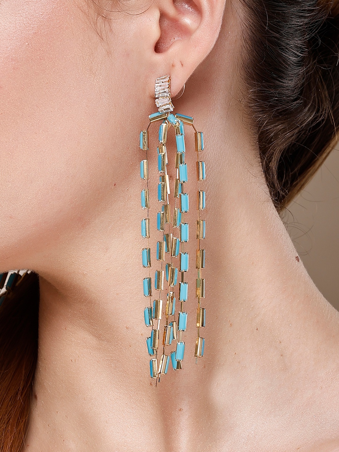 

Bohey by KARATCART Contemporary Drop Earrings, Blue
