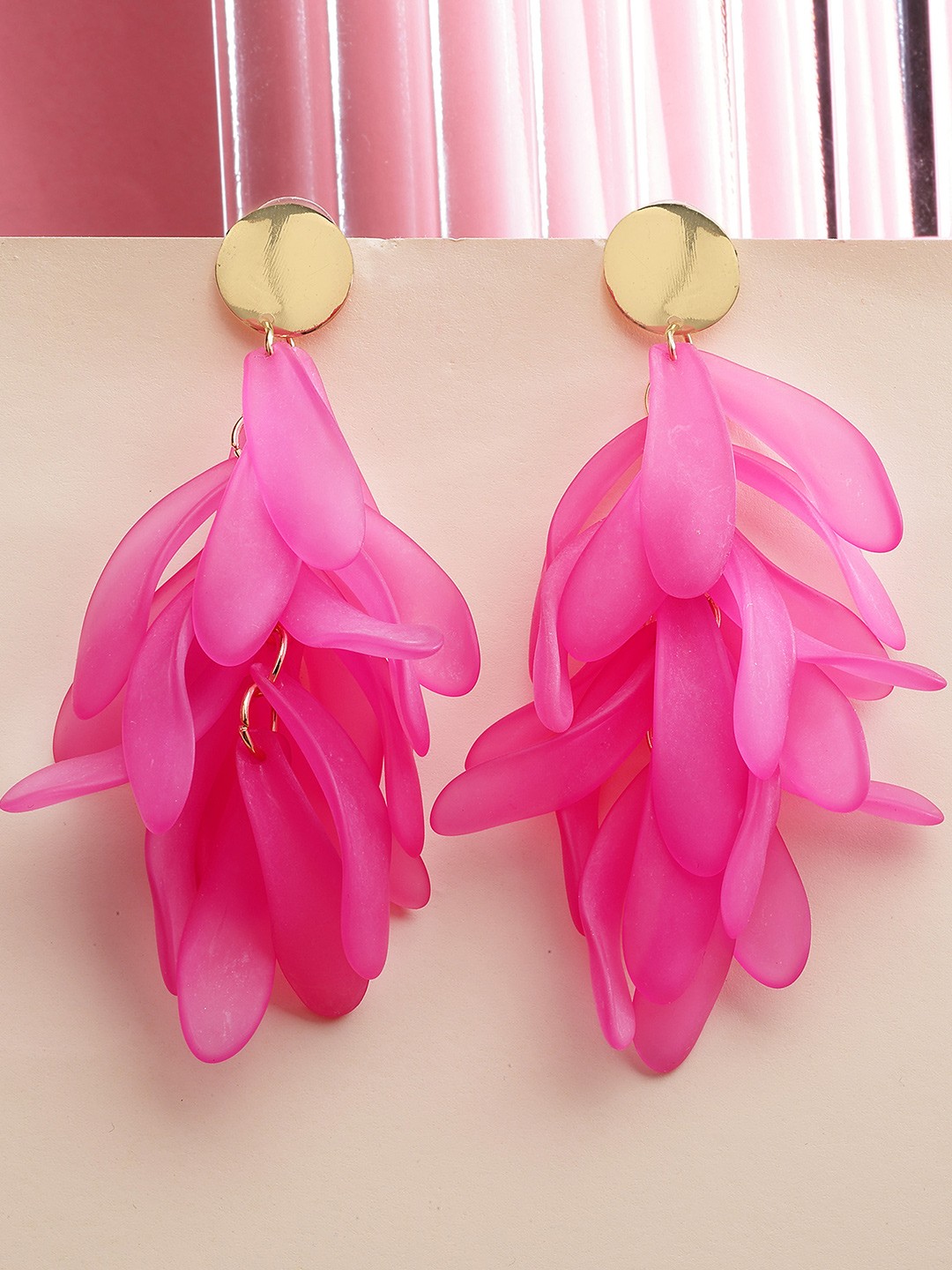 

Bohey by KARATCART Contemporary Drop Earrings, Pink