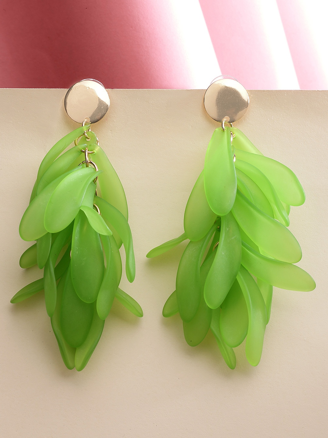 

Bohey by KARATCART Contemporary Drop Earrings, Green