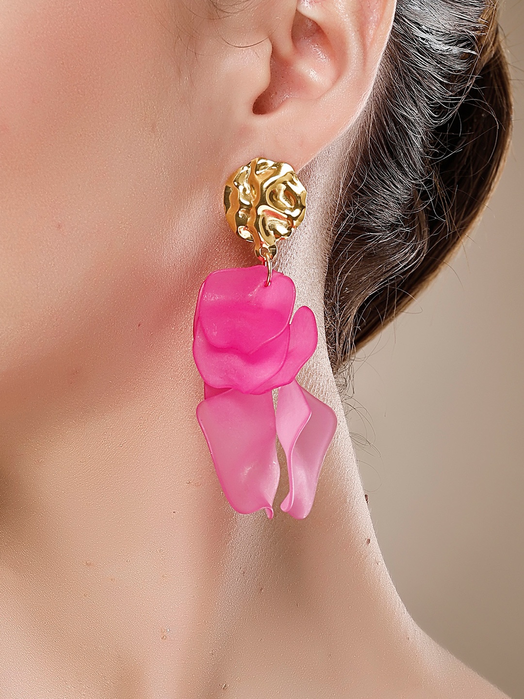 

Bohey by KARATCART Contemporary Drop Earrings, Pink