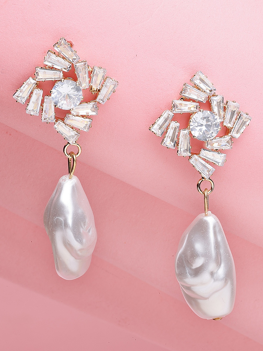 

Bohey by KARATCART Contemporary Drop Earrings, White