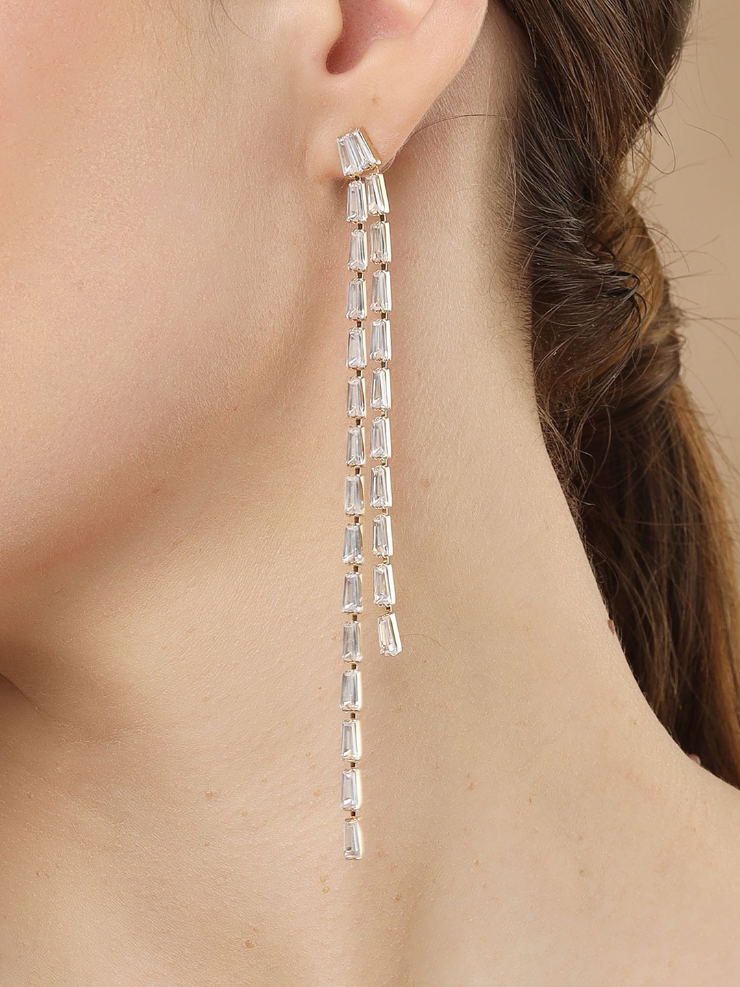 

Bohey by KARATCART Contemporary Drop Earrings, Gold