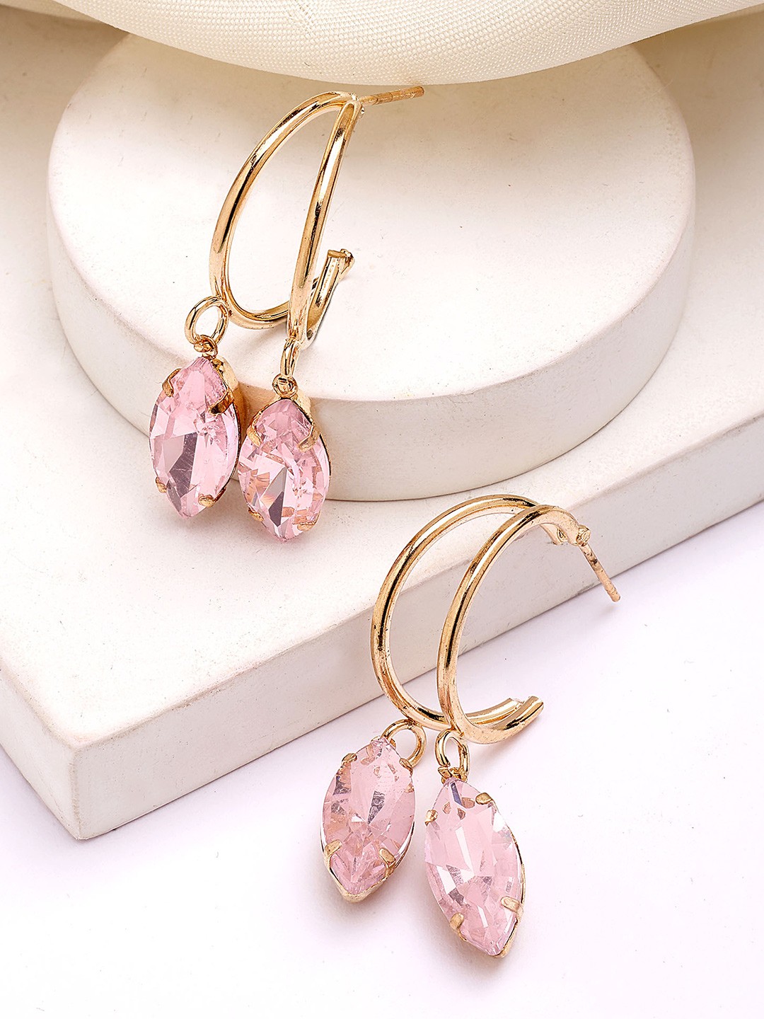

Bohey by KARATCART Contemporary Ear Cuff Earrings, Pink