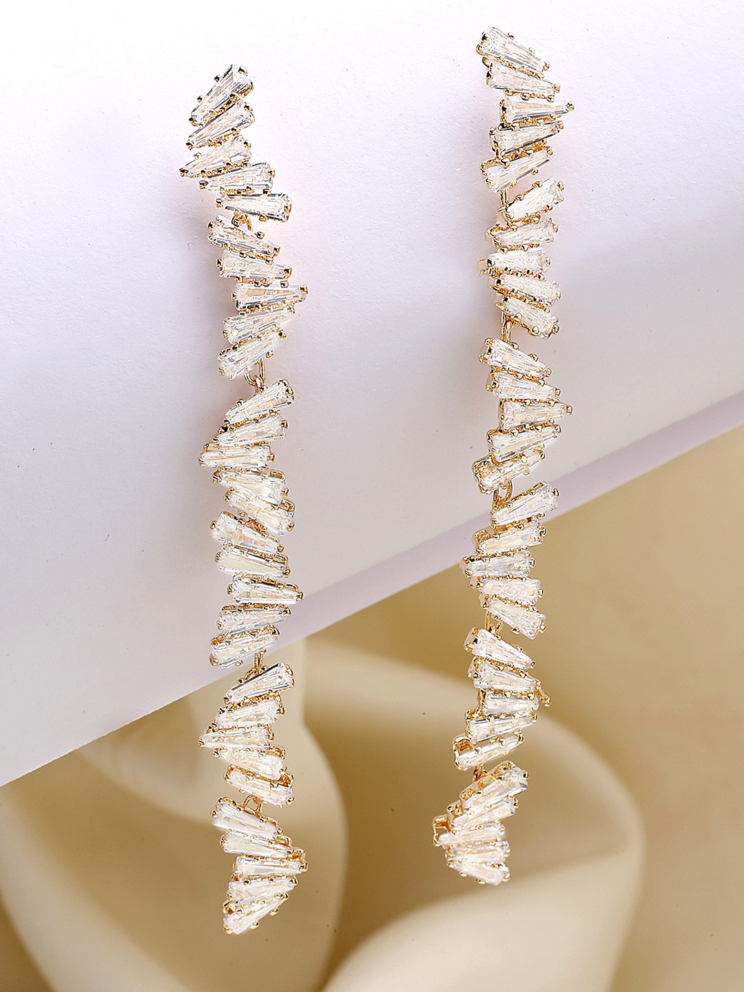 

Bohey by KARATCART Contemporary Drop Earrings, Gold