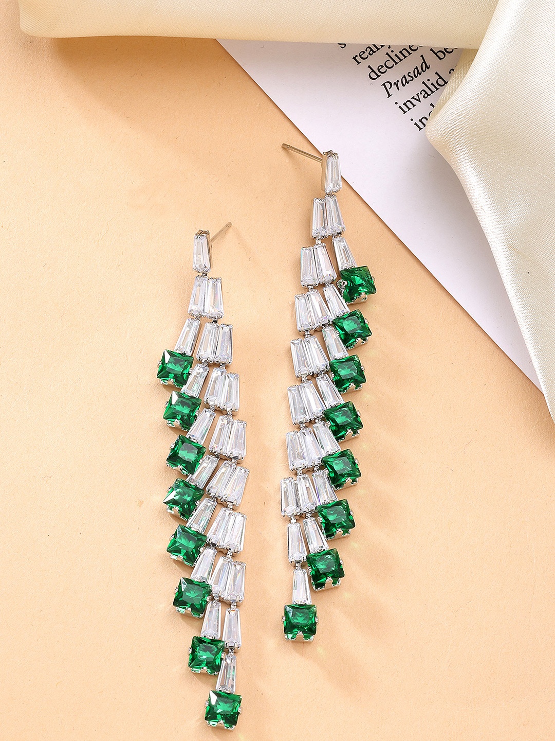 

Bohey by KARATCART Contemporary Drop Earrings, Green