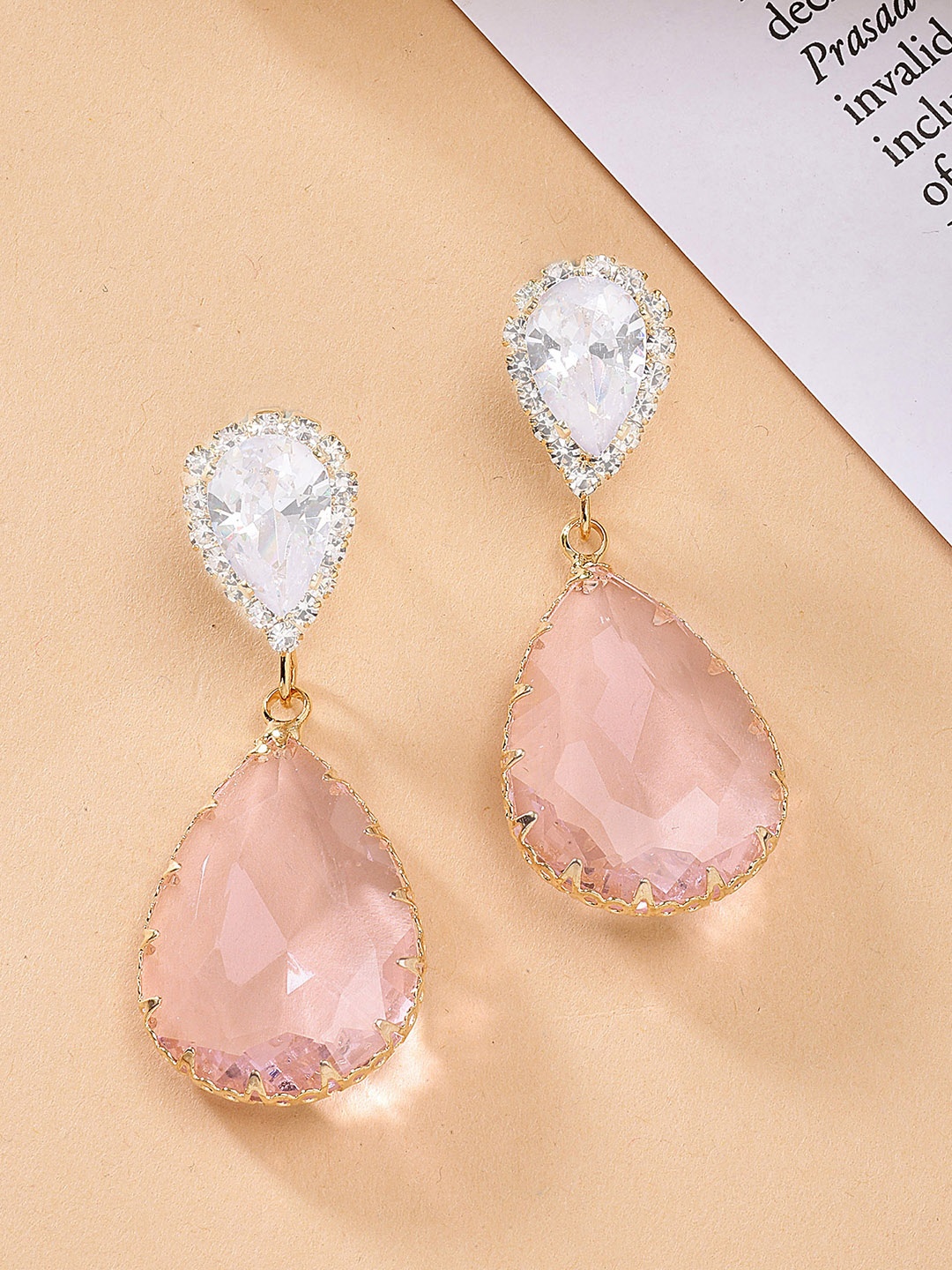 

Bohey by KARATCART Contemporary Drop Earrings, Pink