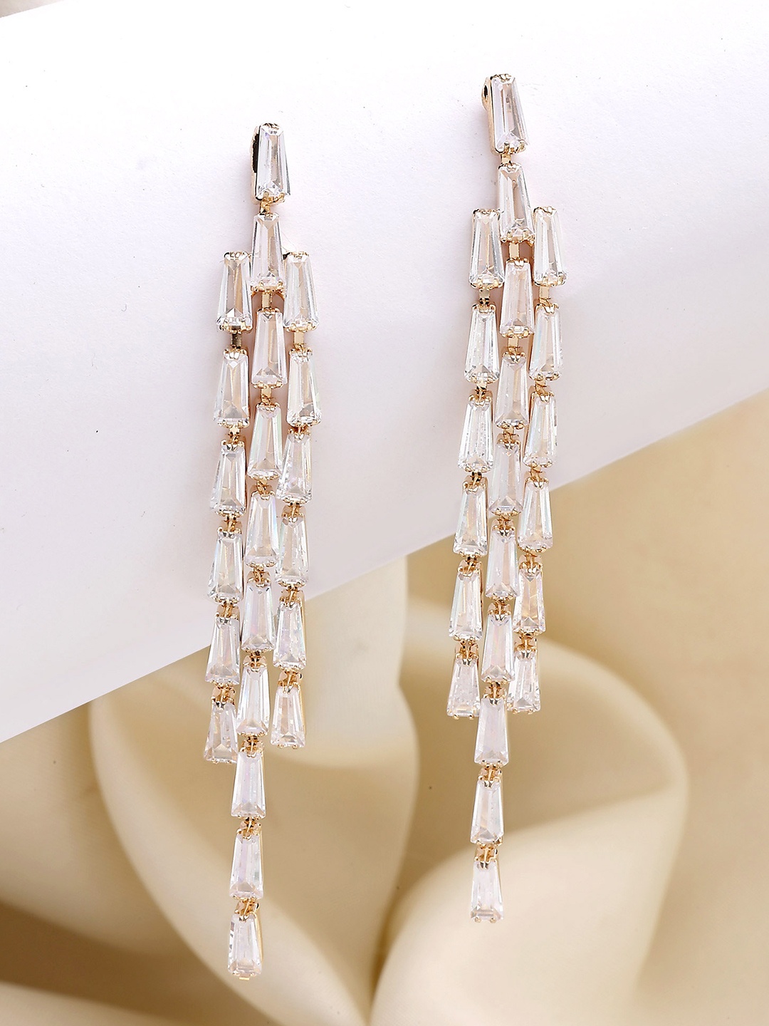 

Bohey by KARATCART Contemporary Drop Earrings, Gold