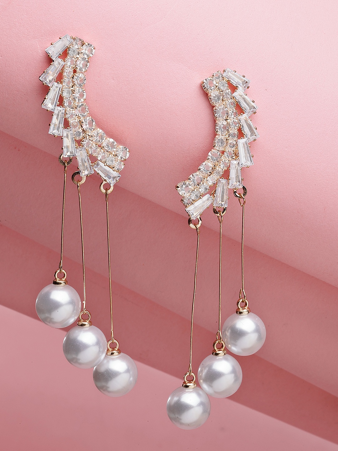 

Bohey by KARATCART Contemporary Drop Earrings, Gold