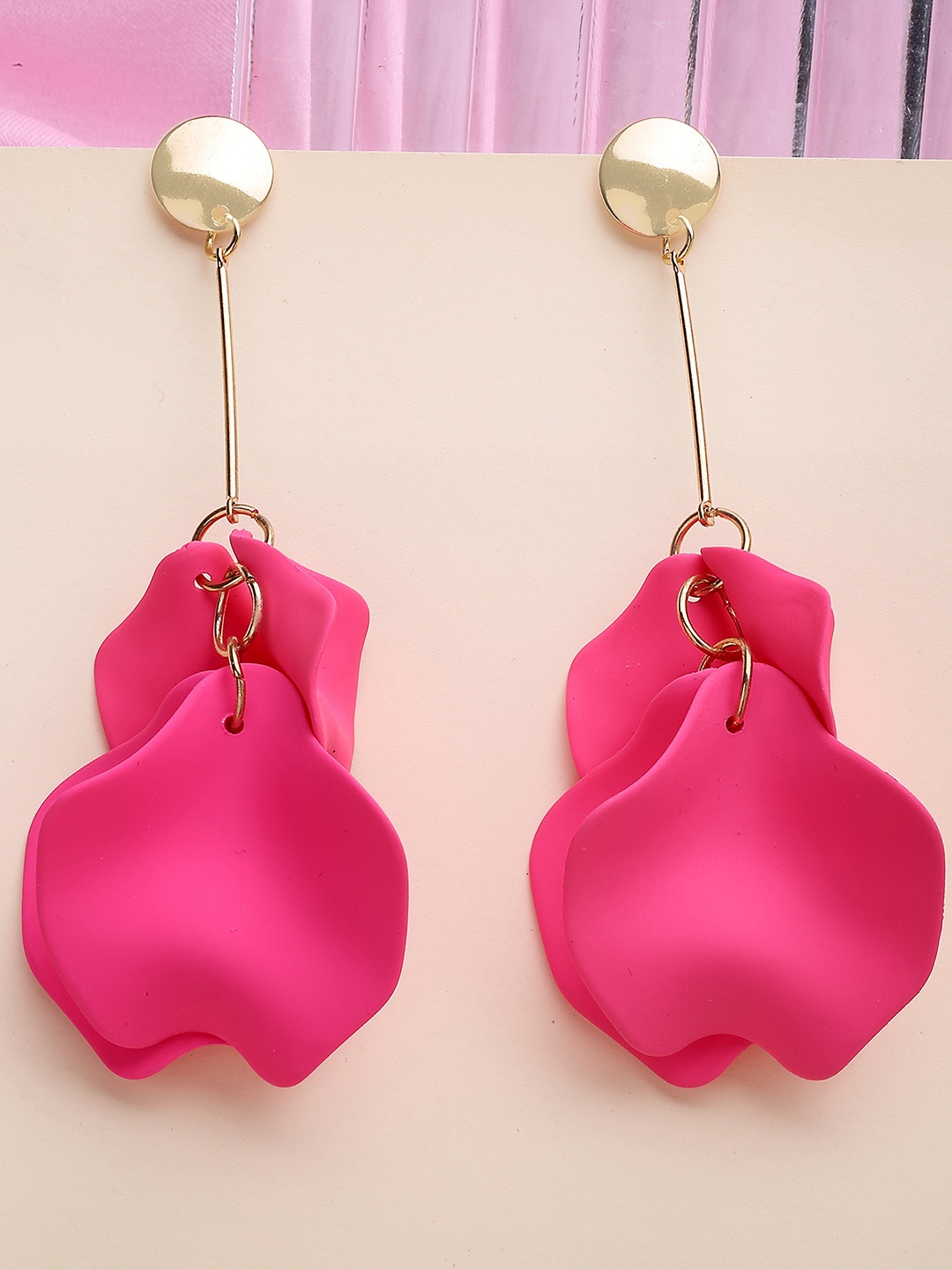 

Bohey by KARATCART Contemporary Drop Earrings, Pink