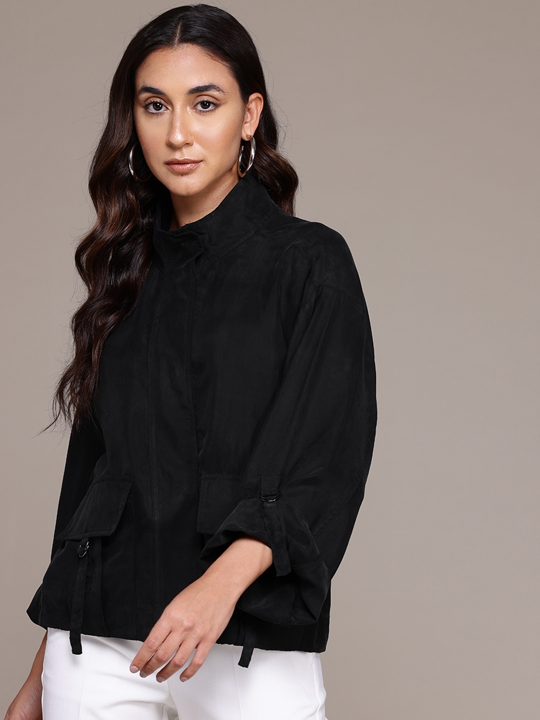 

MANGO Roll-up Sleeves Tailored Jacket, Black