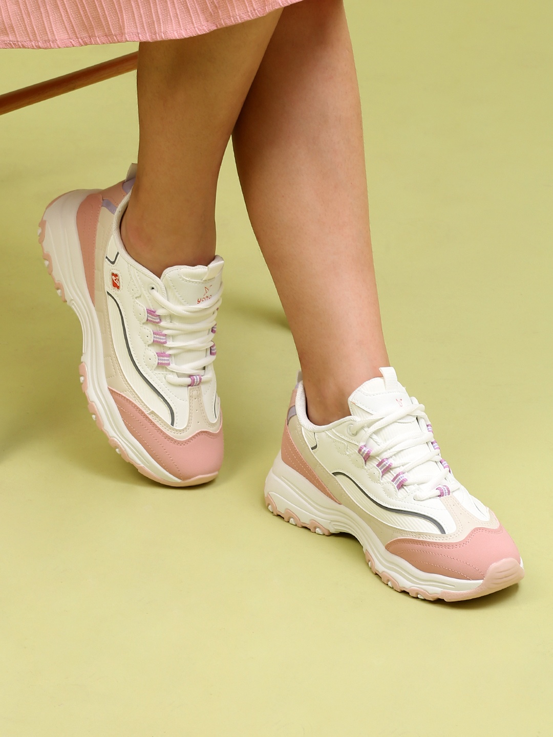 

yoho Women Comfortable Chunky Sneaker, Pink