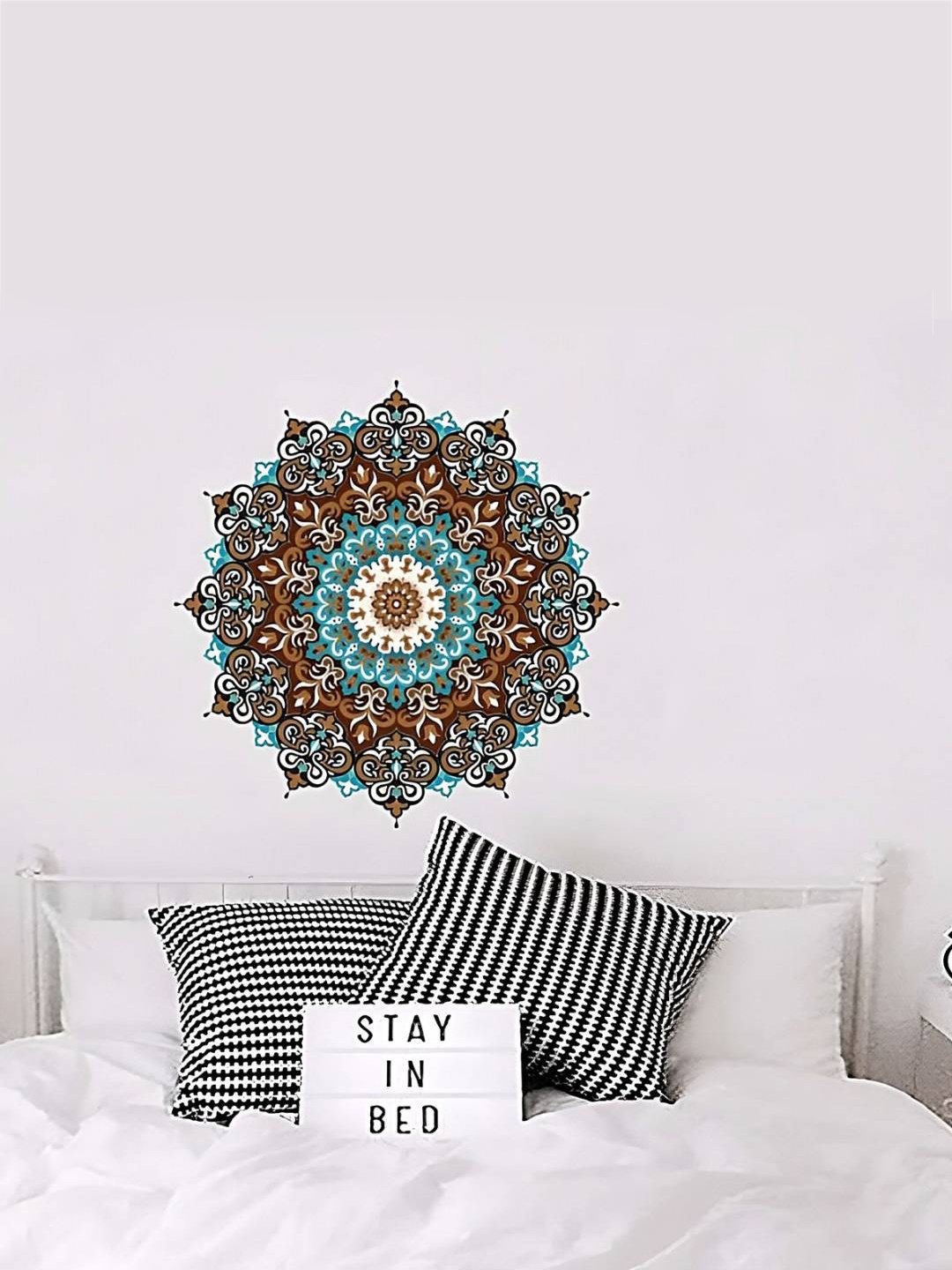 

Jaamso Royals Brown & Blue Printed Mandala Art Design Self-Adhesive Wall Sticker