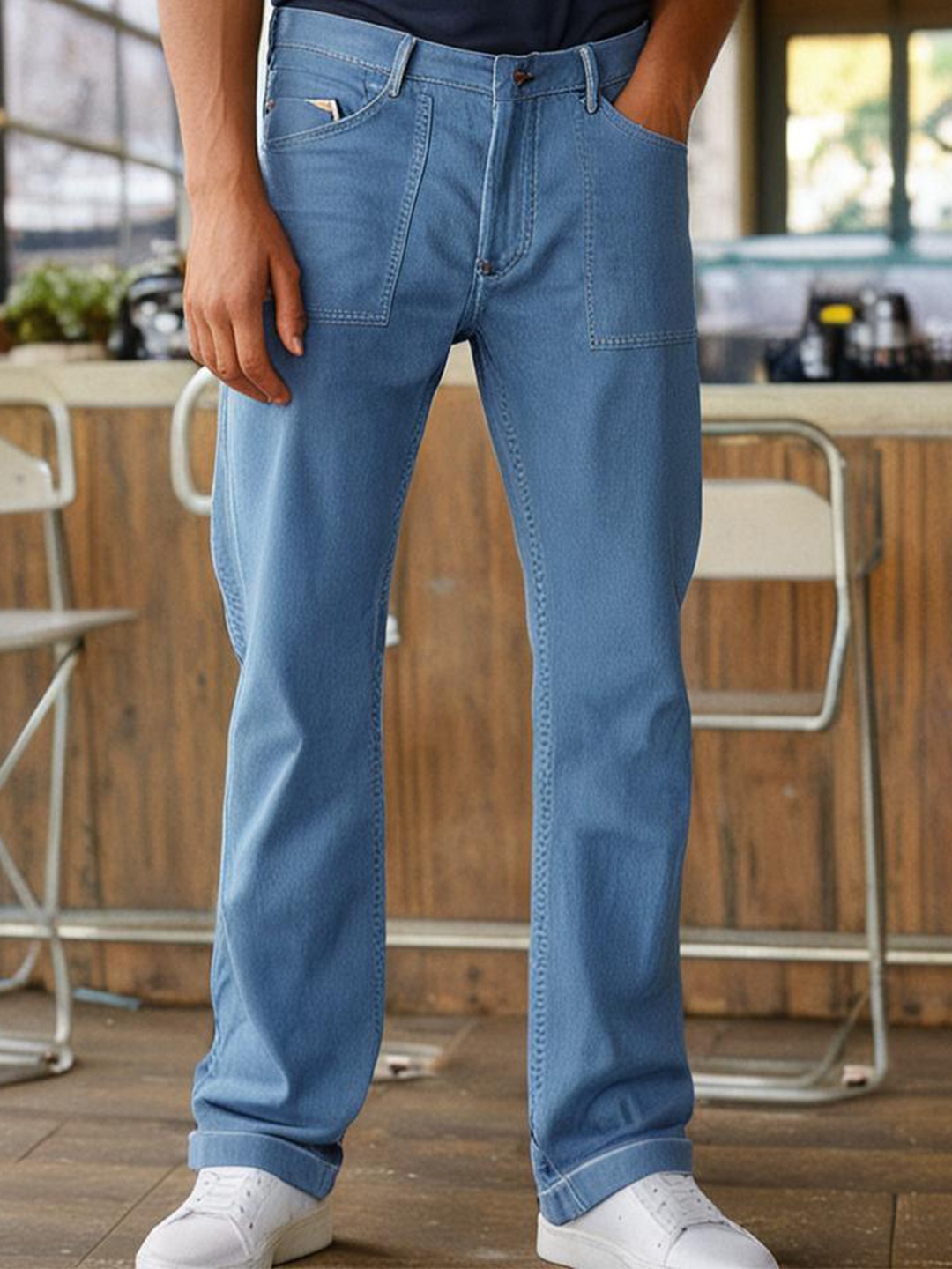 

Rigo Men Straight Fit Clean Look Stretchable Jeans, Blue
