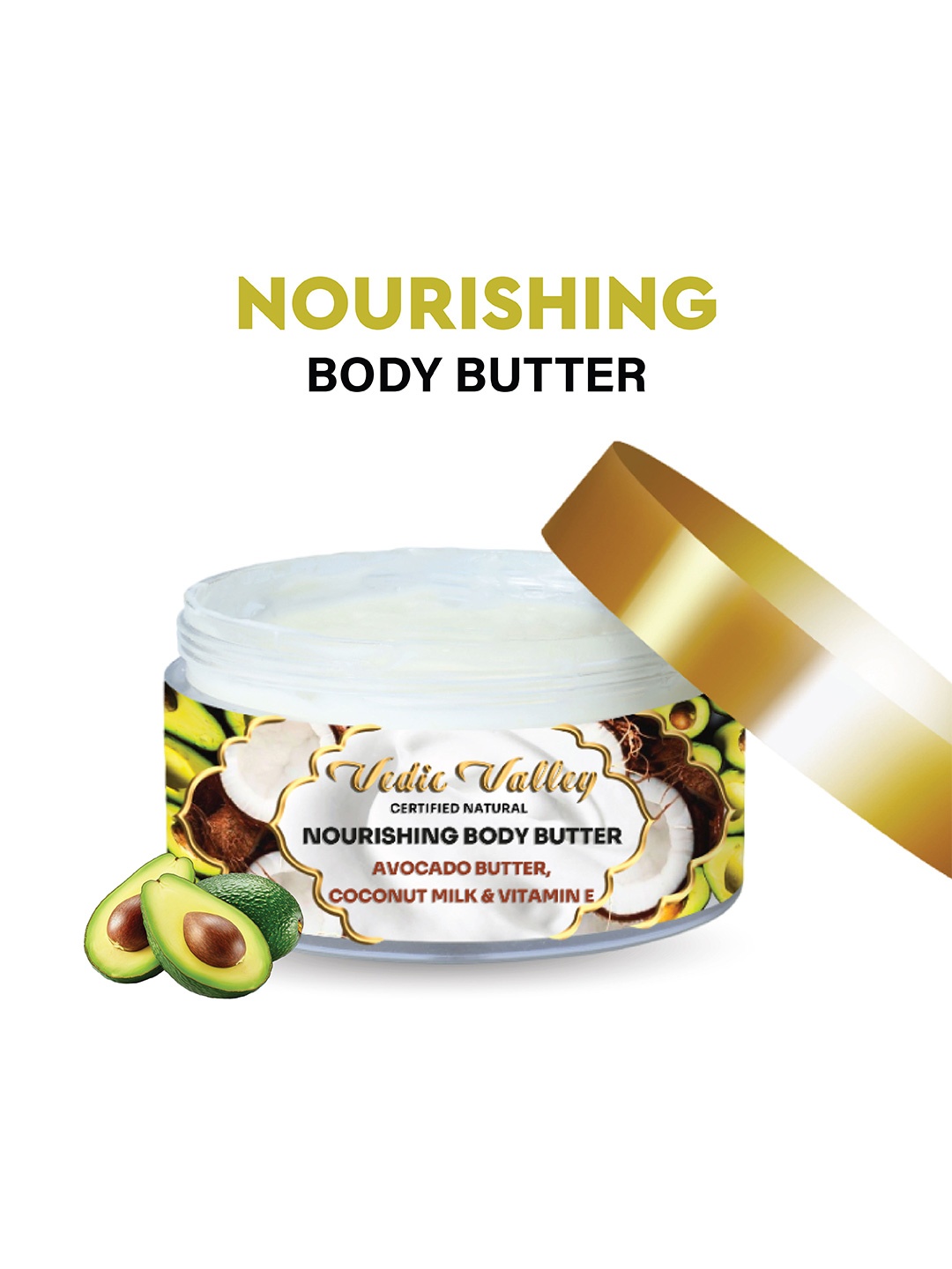 

Vedic Valley Brightening Body Butter With Cocoa & Shea Butter - 250g, White