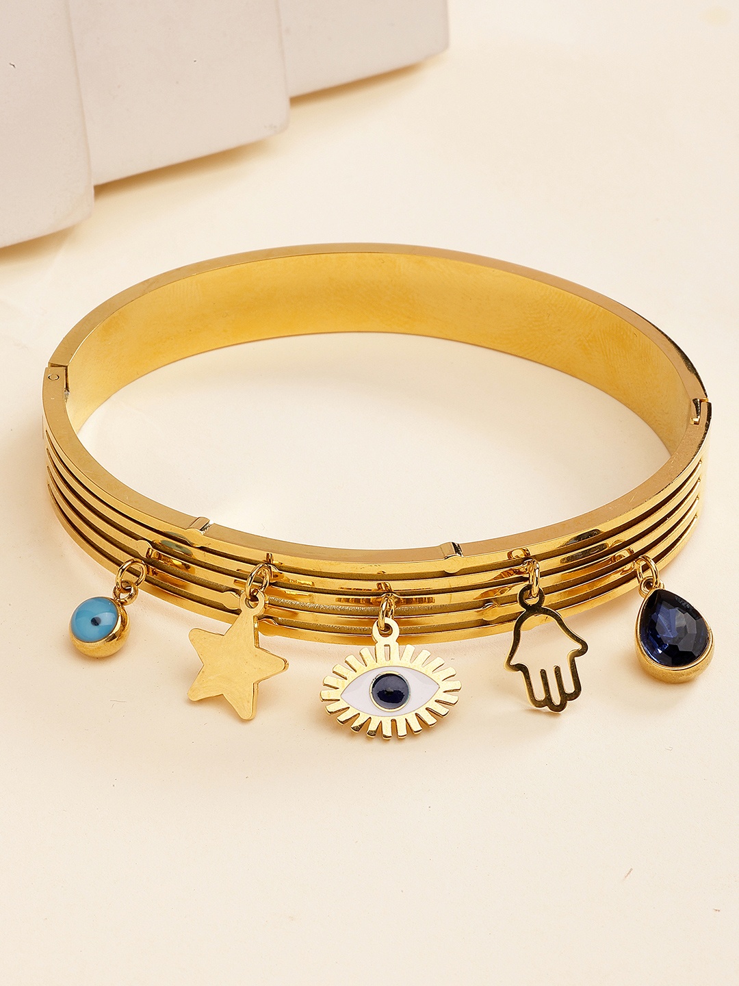 

Bohey by KARATCART Women Gold-Plated Bangle-Style Bracelet