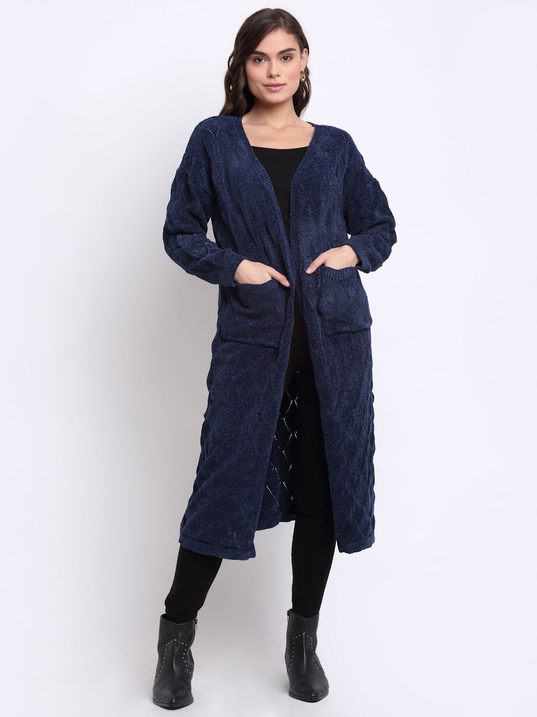 

Global Republic Women Longline Shrug, Navy blue