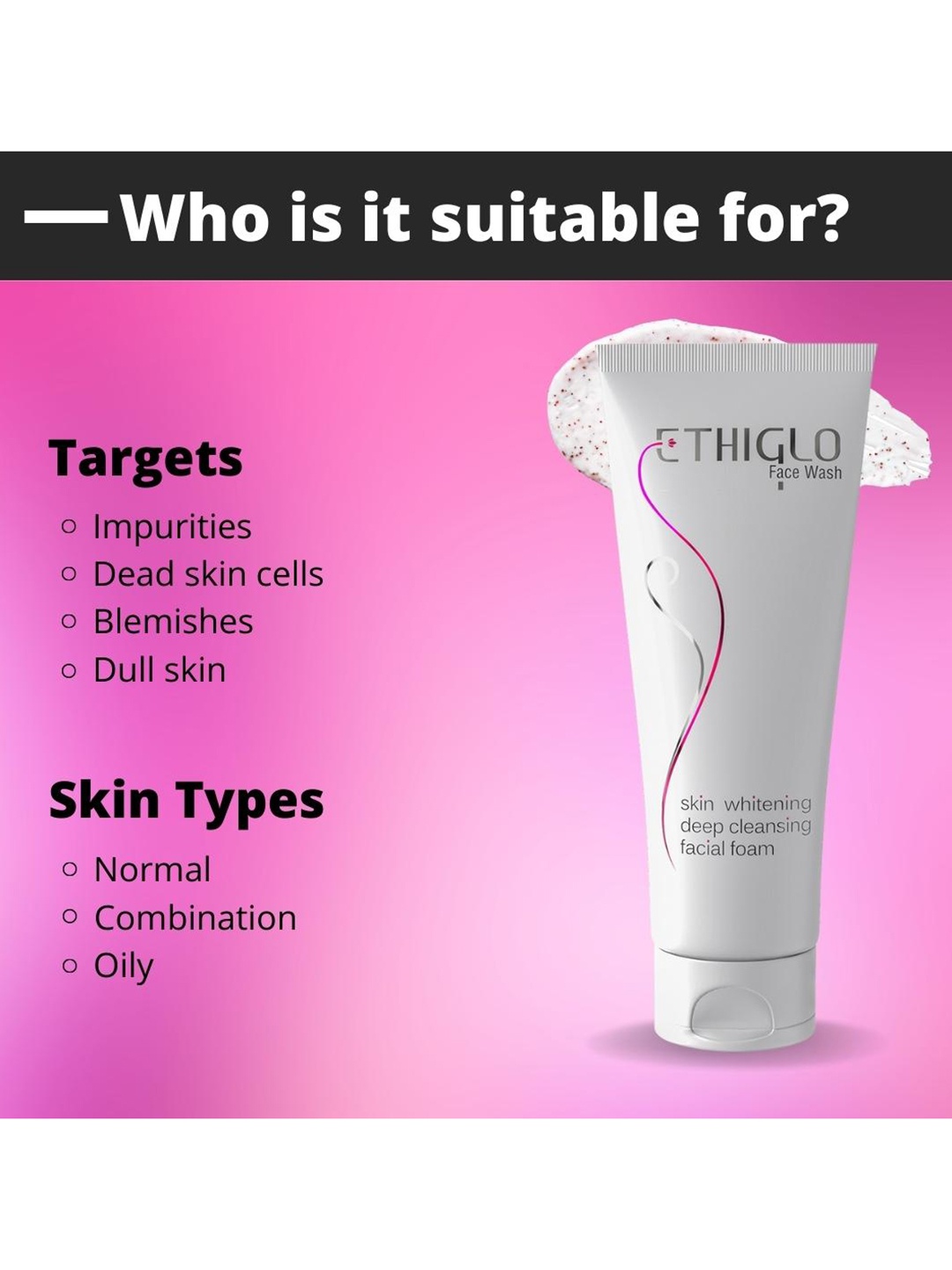 

ETHIGLO Set Of 5 Skin Brightening Face Wash 40 ml Each, Transparent