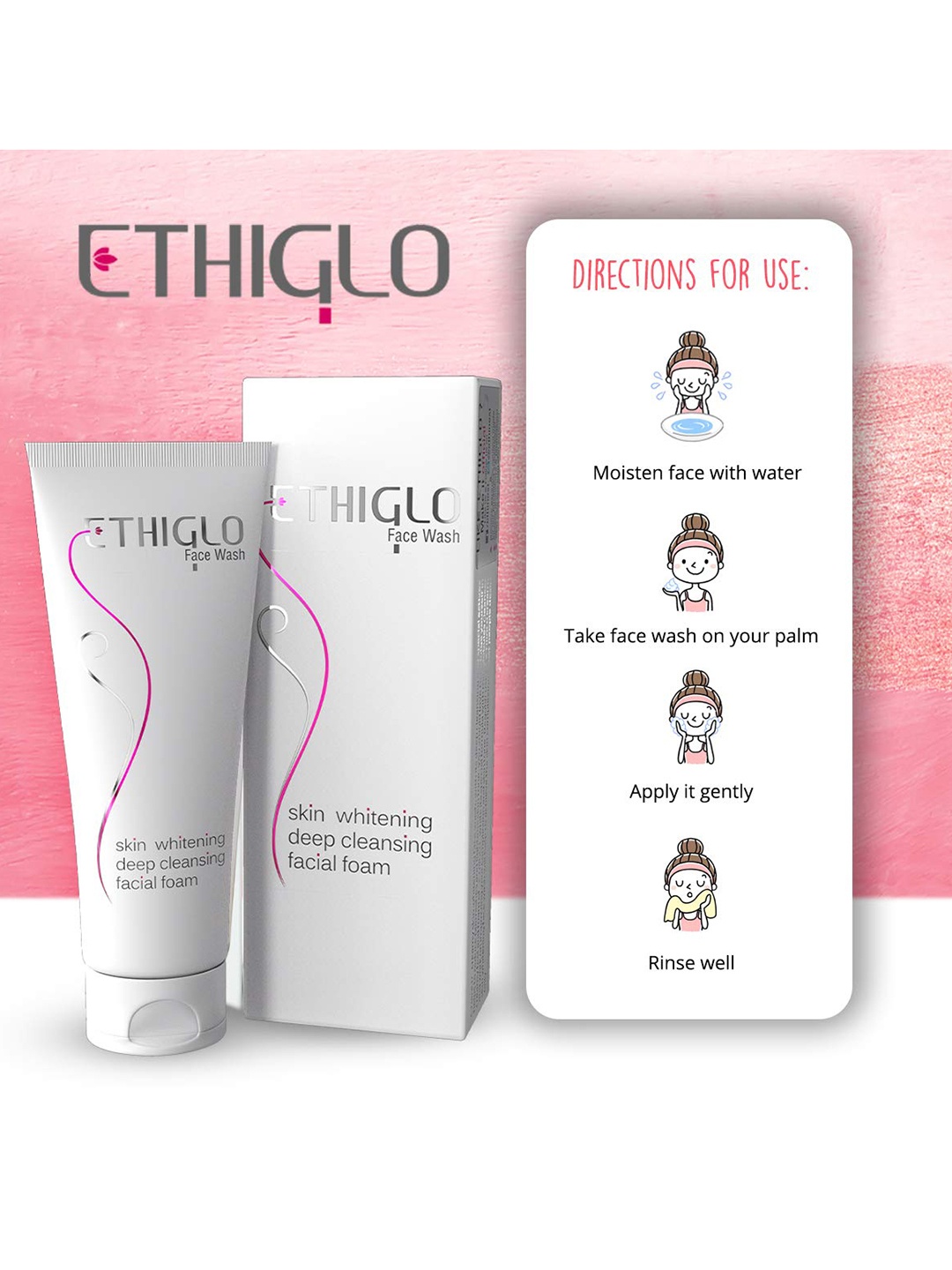 

ETHIGLO Set Of 6 Skin Brightening Face Wash 70 ml Each, Transparent