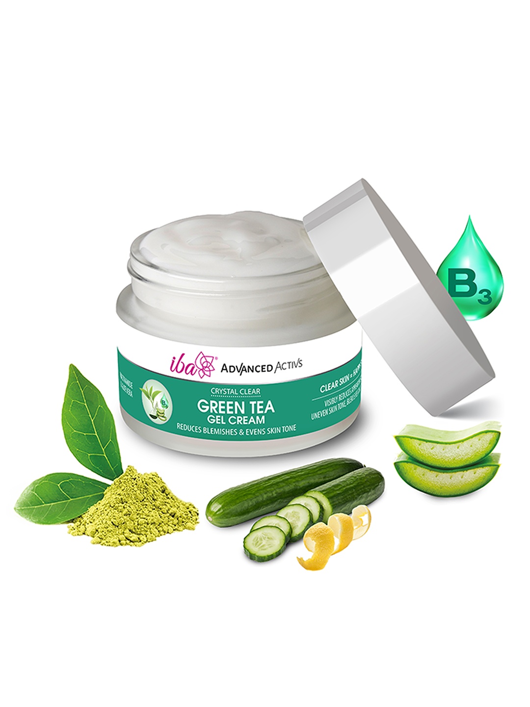 

Iba Advanced Activs Crystal Clear Green Tea Gel Cream - 50 g, White