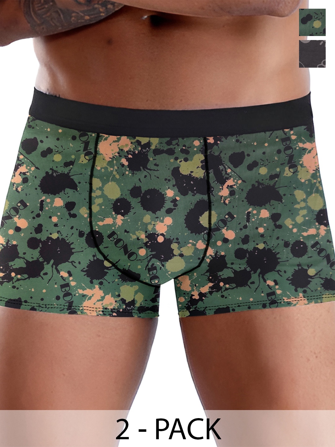 

DISPENSER Pack Of 2 Printed Breathability TrunksV3-C8-C12-DG-Printed-M, Black