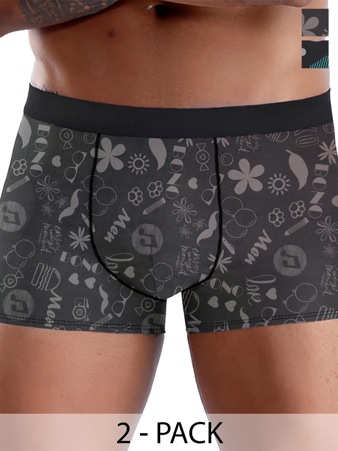 

DISPENSER Pack Of 2 Printed Trunks V5-C2-C8-DG-Printed-M, Black