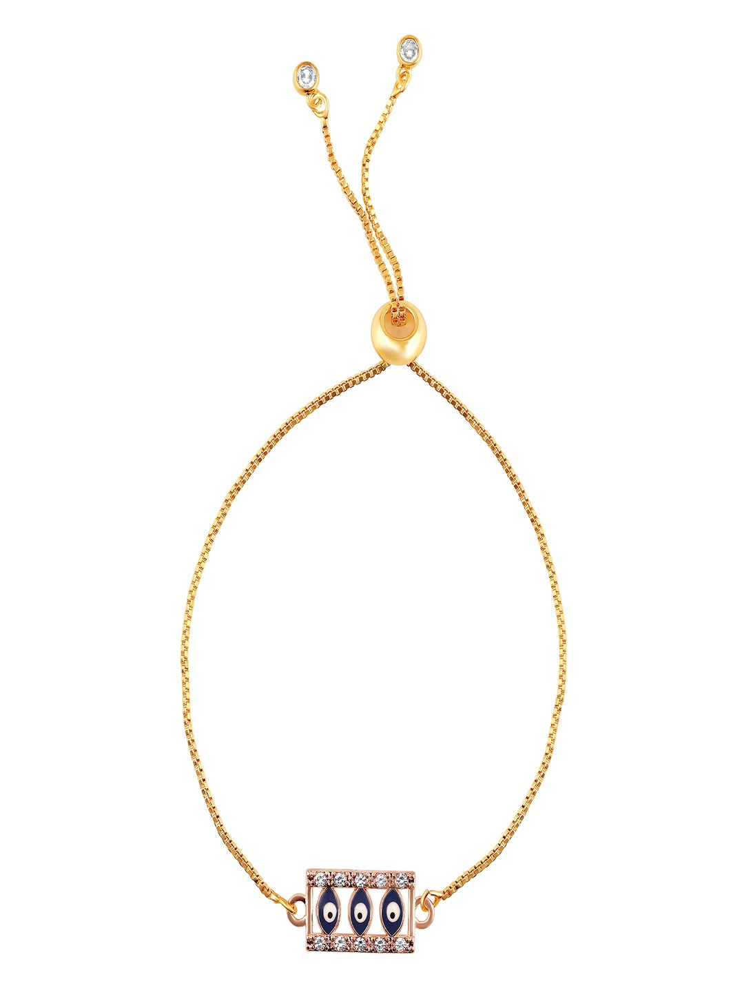 

BDIVA Gold-Plated Evil Eye Adjustable Charm Bracelet