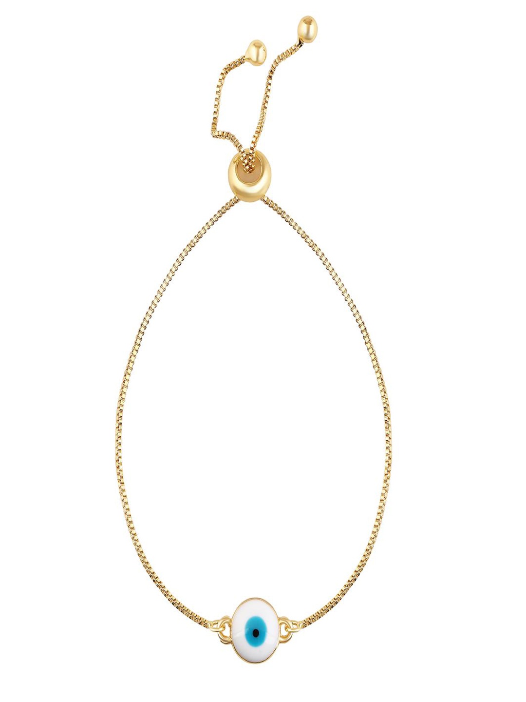 

BDIVA Gold-Plated Evil Eye Adjustable Charm Bracelet