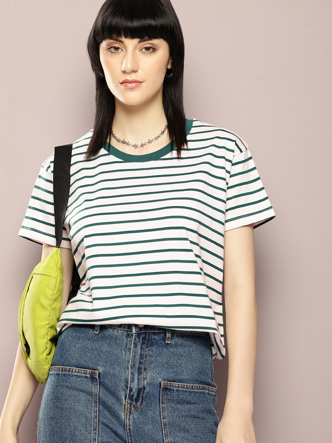 

Dillinger Women Yarn Dyed Boxy T Shirt, Off white