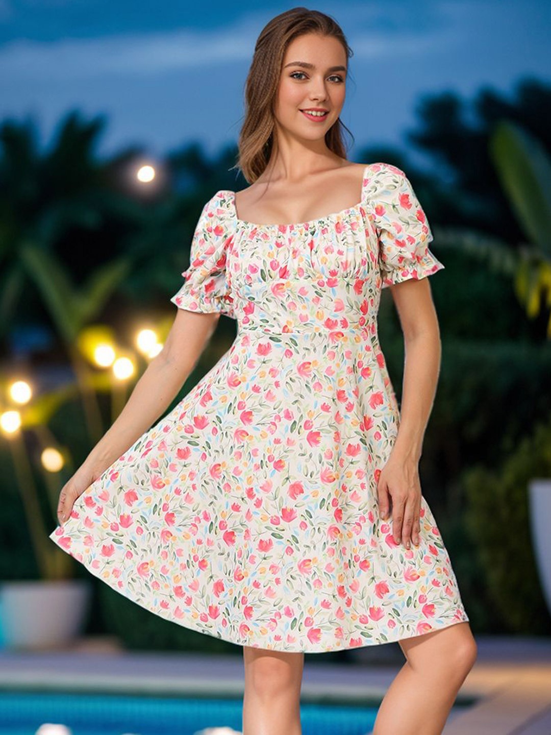 

Ziva Fashion Floral Printed Fit & Flare Dress, Multi