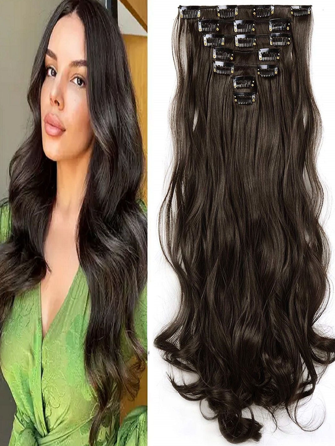 

MoonEyes Set Of 7 Curly Wavy Hair Extension-Natural Brown