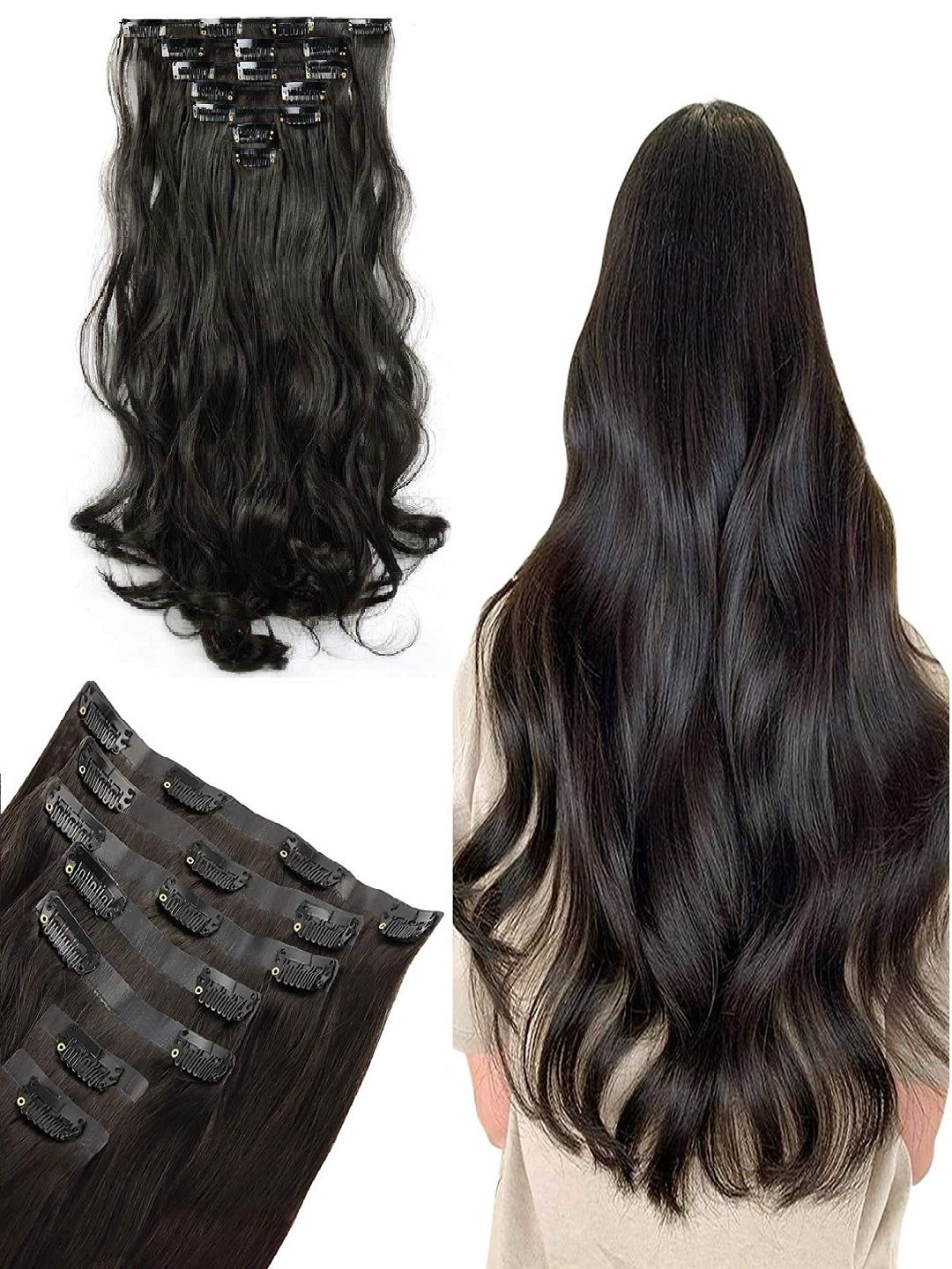 

MoonEyes 16 Clips Curly Hair Extension- Black