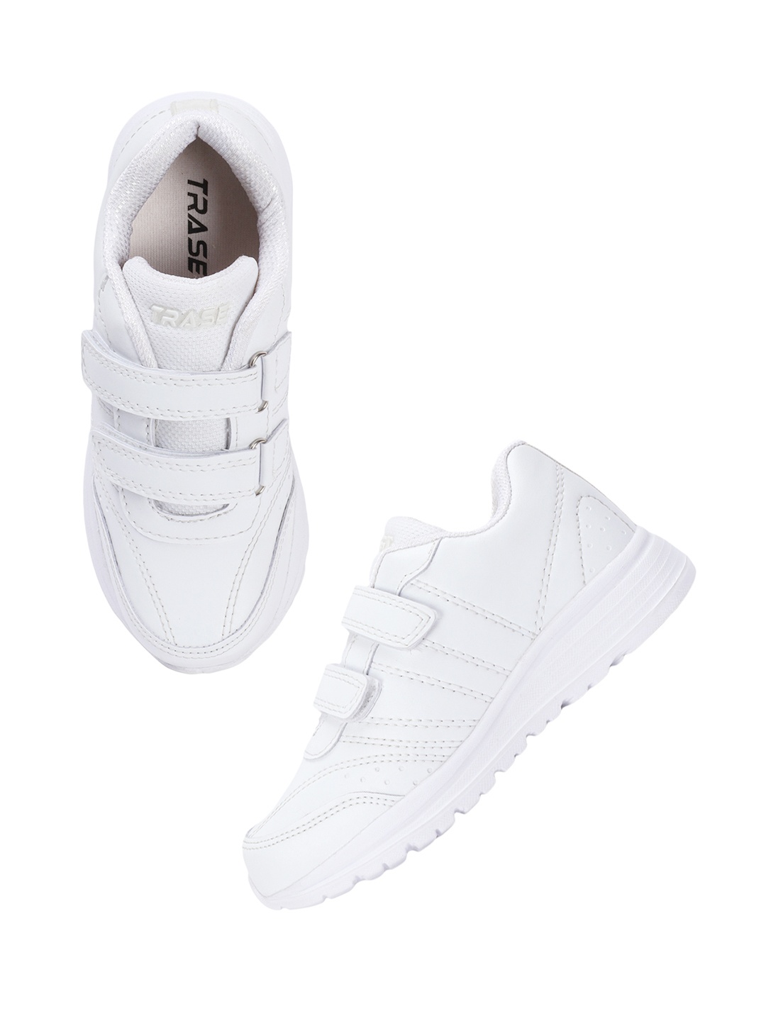 

TRASE Boys Lightweight Round Toe Sneakers, White