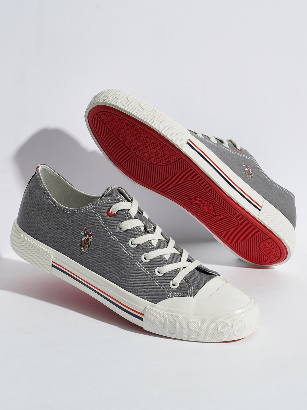

U.S. Polo Assn. DREW Men Round Toe Lace-Ups Sneakers, Grey