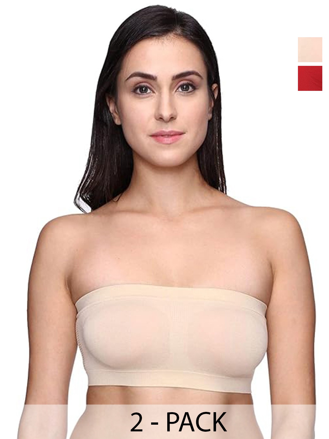 

ComfyStyle Women Pack Of 2 Non Padded Bra Full Coverage, Beige