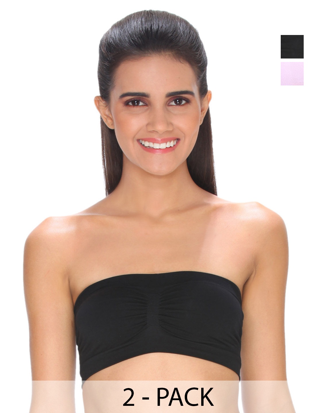 

ComfyStyle Women Pack Of 2 Non Padded Bra Full Coverage, Pink