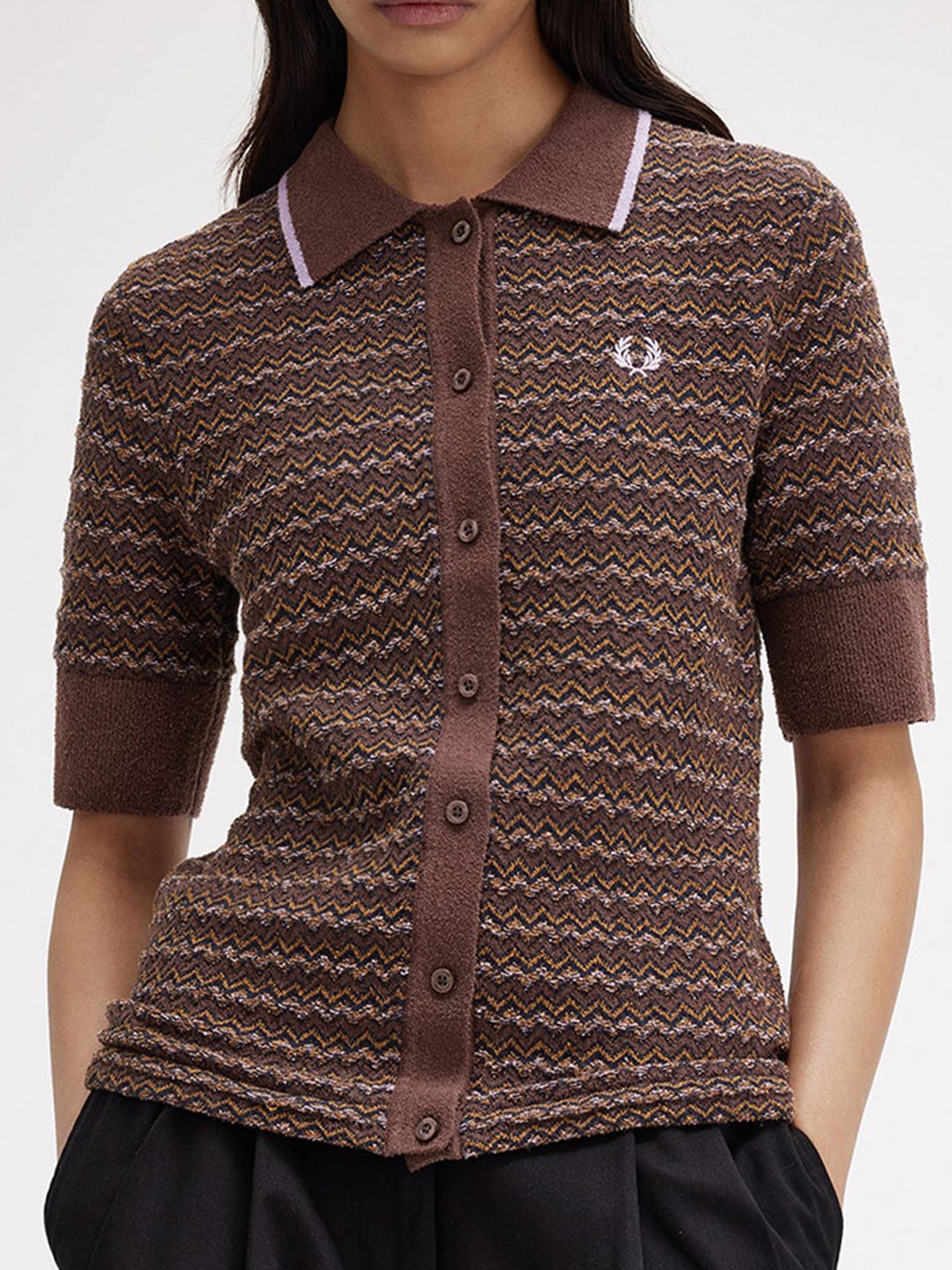 

Fred Perry Women Knitted Casual Shirt, Red