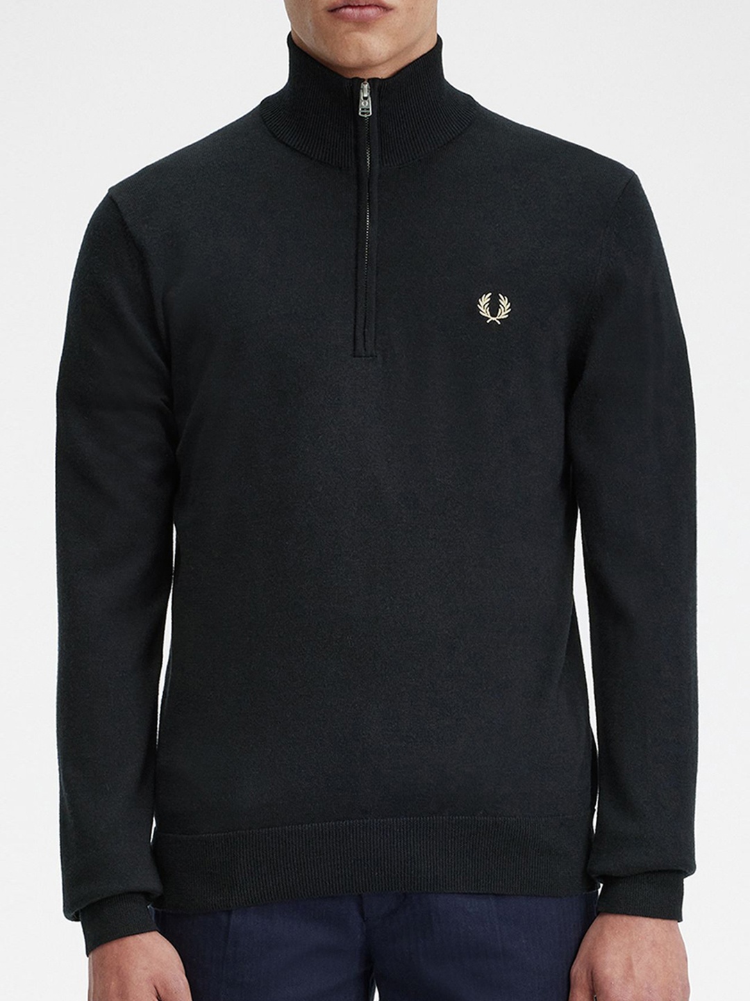 

Fred Perry Men Solid Woollen Pullover Sweater, Black