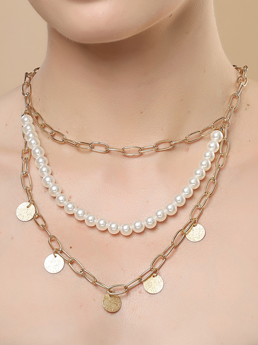 

Bohey by KARATCART Gold-Plated Layered Chain